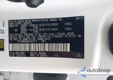 2022 Lexus Rx 450H F Sport Handling из США, поврежденный, VIN 2T2YGMDA8NC091617